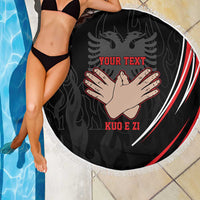 Personalized Shqipe Albania Nation Flag Beach Blanket Kuq E Zi Tiranaproud Albanian - Wonder Print Shop