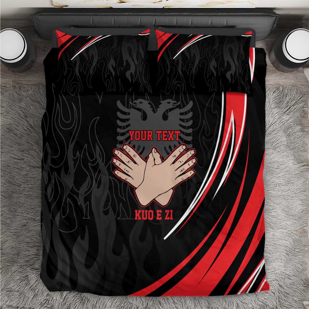 Personalized Shqipe Albania Nation Flag Bedding Set Kuq E Zi Tiranaproud Albanian - Wonder Print Shop