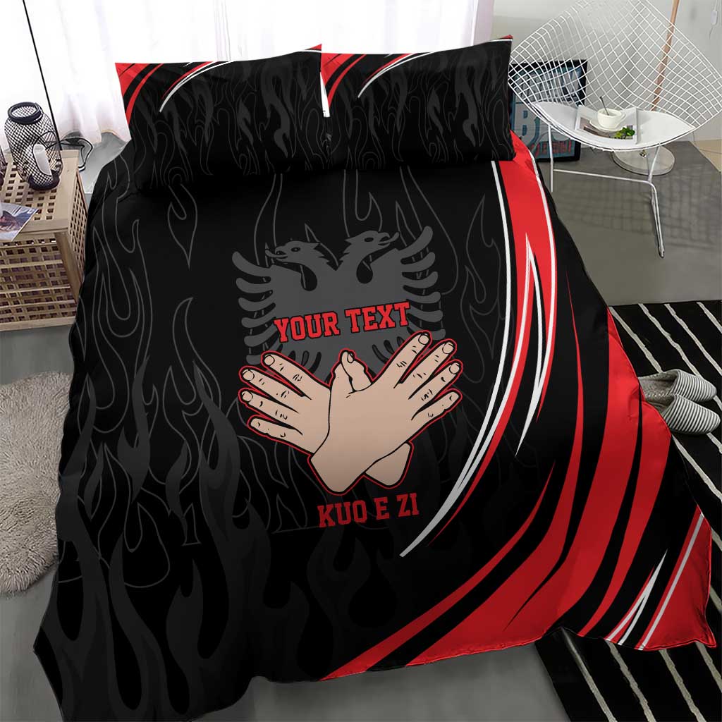 Personalized Shqipe Albania Nation Flag Bedding Set Kuq E Zi Tiranaproud Albanian - Wonder Print Shop