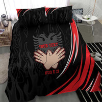 Personalized Shqipe Albania Nation Flag Bedding Set Kuq E Zi Tiranaproud Albanian - Wonder Print Shop
