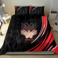 Personalized Shqipe Albania Nation Flag Bedding Set Kuq E Zi Tiranaproud Albanian - Wonder Print Shop