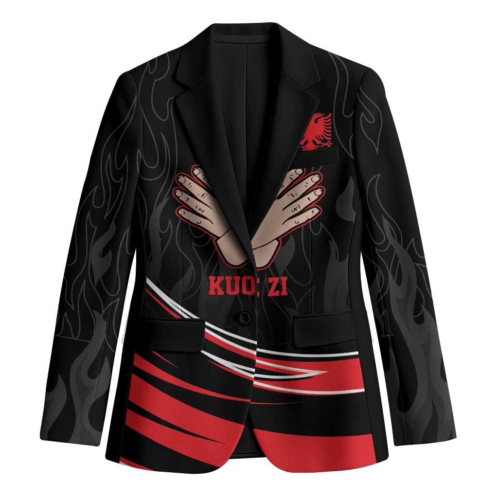 Personalized Shqipe Albania Nation Flag Blazer Kuq E Zi Tiranaproud Albanian - Wonder Print Shop