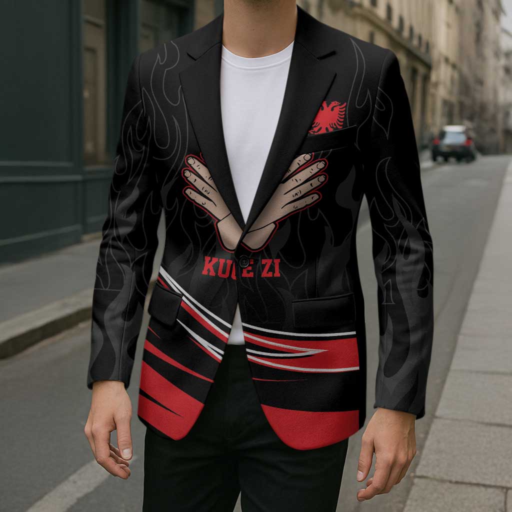 Personalized Shqipe Albania Nation Flag Blazer Kuq E Zi Tiranaproud Albanian - Wonder Print Shop