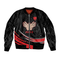 Personalized Shqipe Albania Nation Flag Bomber Jacket Kuq E Zi Tiranaproud Albanian - Wonder Print Shop