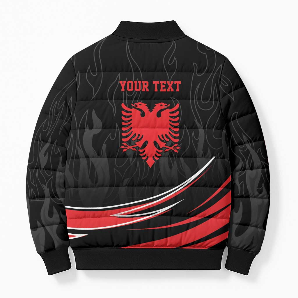 Personalized Shqipe Albania Nation Flag Bomber Puffer Jacket Kuq E Zi Tiranaproud Albanian - Wonder Print Shop