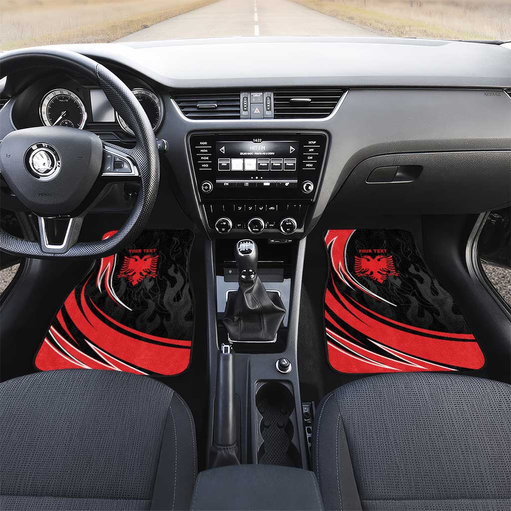 Personalized Shqipe Albania Nation Flag Car Mats Kuq E Zi Tiranaproud Albanian - Wonder Print Shop