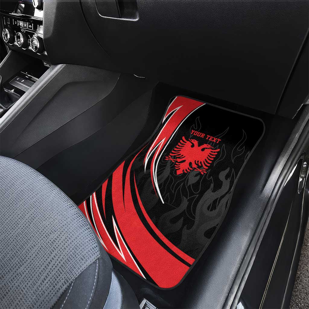 Personalized Shqipe Albania Nation Flag Car Mats Kuq E Zi Tiranaproud Albanian - Wonder Print Shop