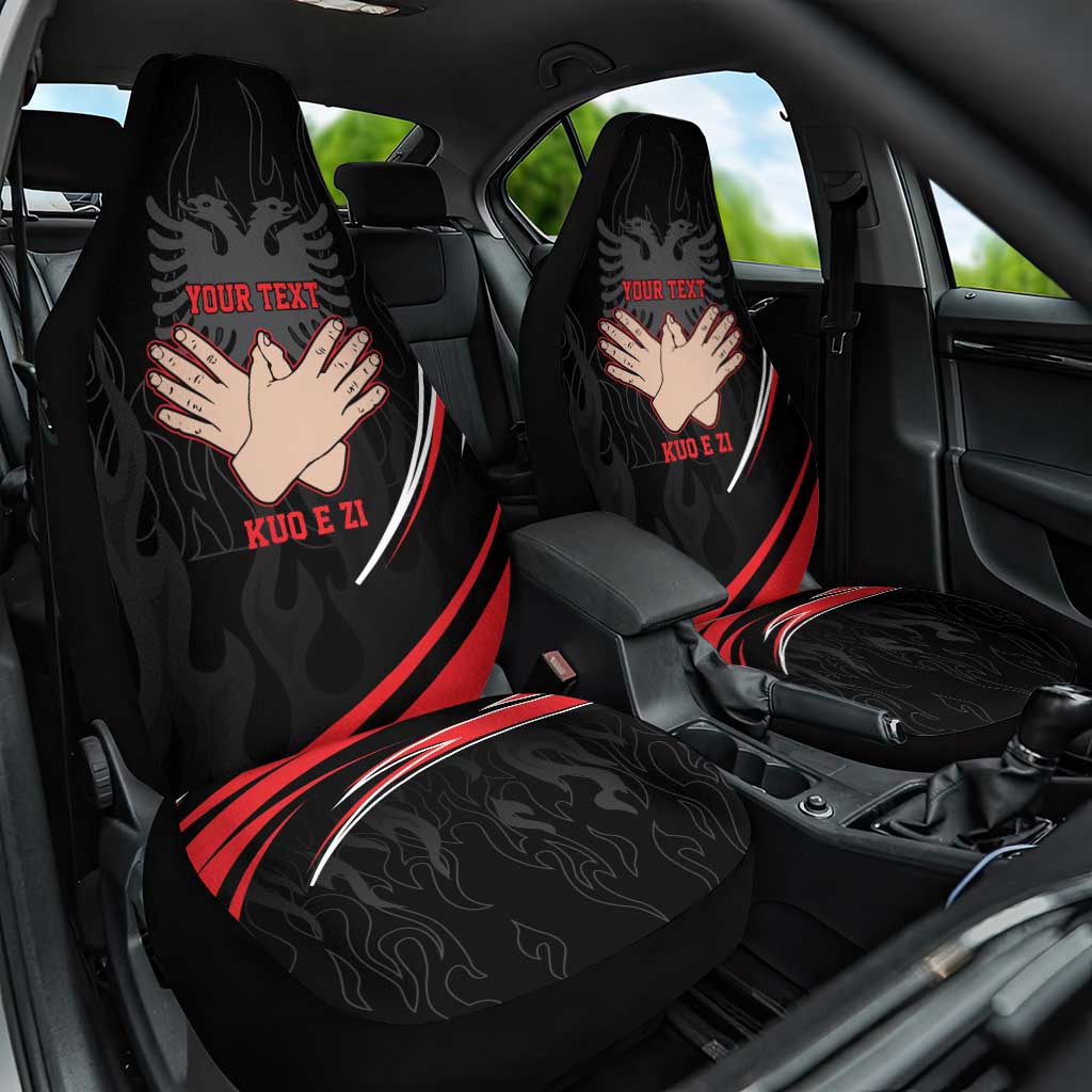 Personalized Shqipe Albania Nation Flag Car Seat Cover Kuq E Zi Tiranaproud Albanian - Wonder Print Shop