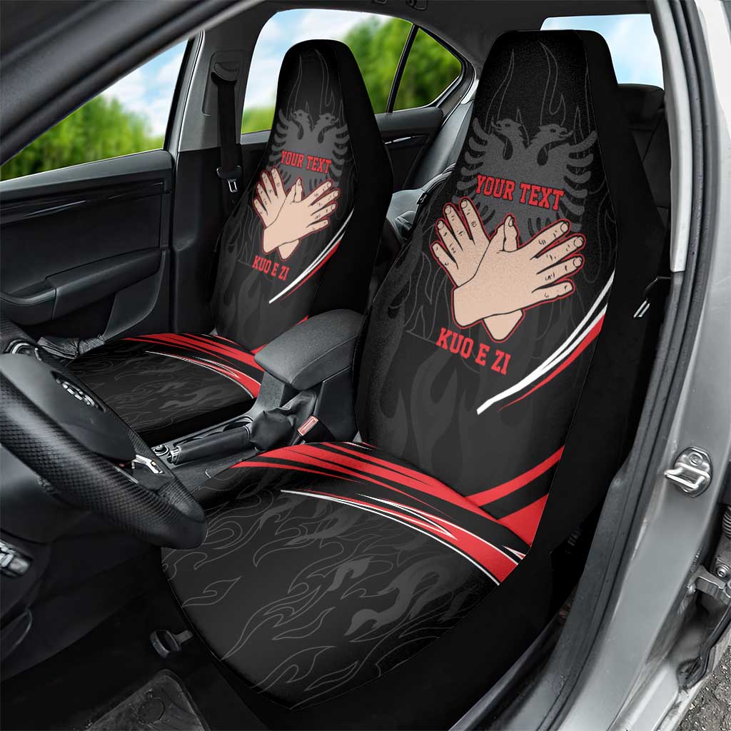 Personalized Shqipe Albania Nation Flag Car Seat Cover Kuq E Zi Tiranaproud Albanian - Wonder Print Shop
