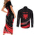 Personalized Shqipe Albania Nation Flag Couples Matching Short Sleeve Bodycon Dress and Long Sleeve Button Shirt Kuq E Zi Tiranaproud Albanian - Wonder Print Shop
