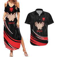 Personalized Shqipe Albania Nation Flag Couples Matching Summer Maxi Dress and Hawaiian Shirt Kuq E Zi Tiranaproud Albanian - Wonder Print Shop