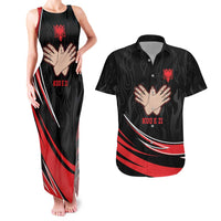 Personalized Shqipe Albania Nation Flag Couples Matching Tank Maxi Dress and Hawaiian Shirt Kuq E Zi Tiranaproud Albanian - Wonder Print Shop