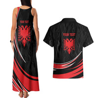 Personalized Shqipe Albania Nation Flag Couples Matching Tank Maxi Dress and Hawaiian Shirt Kuq E Zi Tiranaproud Albanian - Wonder Print Shop