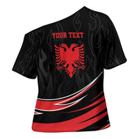 Personalized Shqipe Albania Nation Flag Cross Shoulder Shirt Kuq E Zi Tiranaproud Albanian - Wonder Print Shop