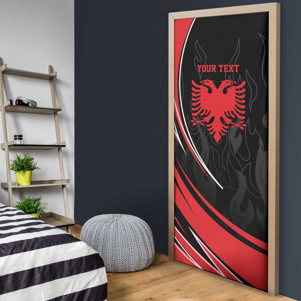 Personalized Shqipe Albania Nation Flag Door Cover Kuq E Zi Tiranaproud Albanian - Wonder Print Shop
