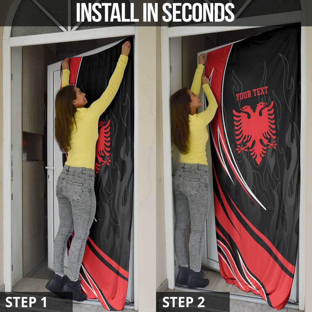 Personalized Shqipe Albania Nation Flag Door Cover Kuq E Zi Tiranaproud Albanian - Wonder Print Shop