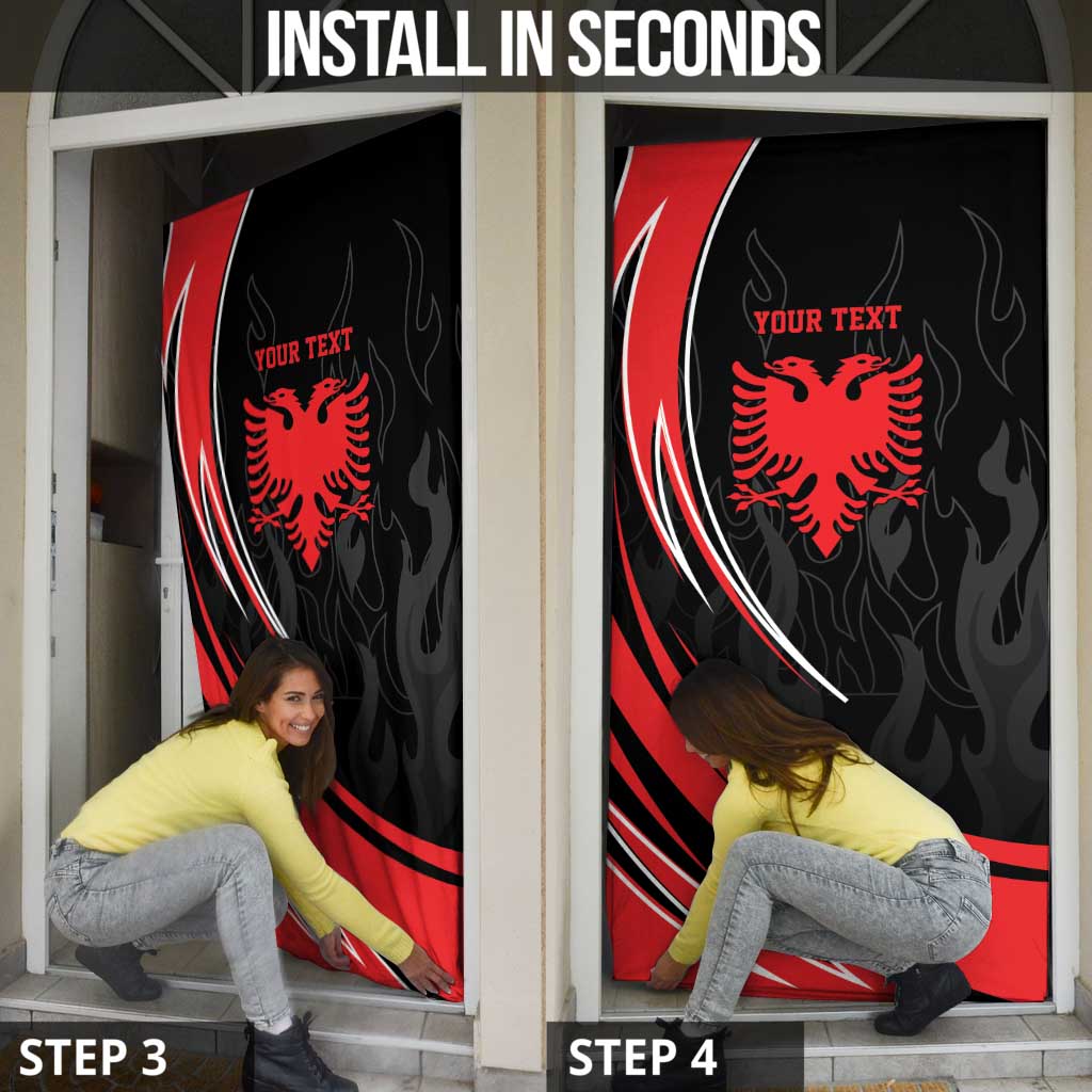 Personalized Shqipe Albania Nation Flag Door Cover Kuq E Zi Tiranaproud Albanian - Wonder Print Shop