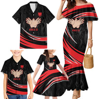 Personalized Shqipe Albania Nation Flag Family Matching Mermaid Dress and Hawaiian Shirt Kuq E Zi Tiranaproud Albanian - Wonder Print Shop