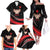Personalized Shqipe Albania Nation Flag Family Matching Off The Shoulder Long Sleeve Dress and Hawaiian Shirt Kuq E Zi Tiranaproud Albanian - Wonder Print Shop