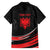 Personalized Shqipe Albania Nation Flag Family Matching Off The Shoulder Long Sleeve Dress and Hawaiian Shirt Kuq E Zi Tiranaproud Albanian - Wonder Print Shop