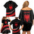 Personalized Shqipe Albania Nation Flag Family Matching Off Shoulder Short Dress and Hawaiian Shirt Kuq E Zi Tiranaproud Albanian - Wonder Print Shop