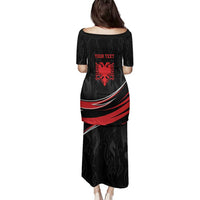 Personalized Shqipe Albania Nation Flag Family Matching Puletasi and Hawaiian Shirt Kuq E Zi Tiranaproud Albanian - Wonder Print Shop