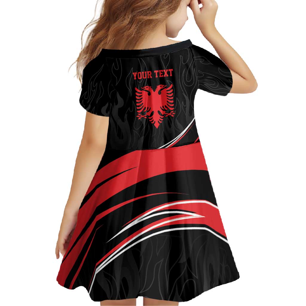 Personalized Shqipe Albania Nation Flag Family Matching Short Sleeve Bodycon Dress and Hawaiian Shirt Kuq E Zi Tiranaproud Albanian - Wonder Print Shop