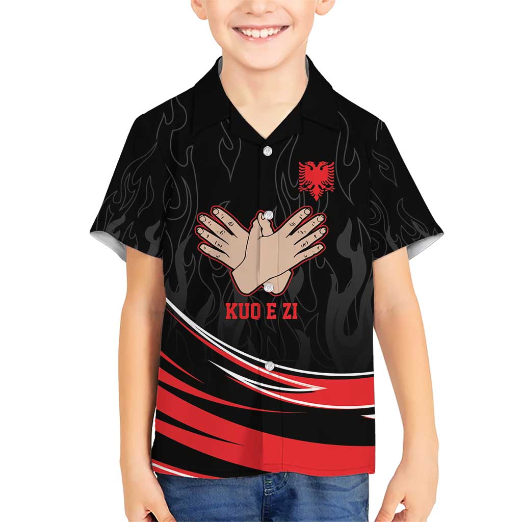 Personalized Shqipe Albania Nation Flag Family Matching Short Sleeve Bodycon Dress and Hawaiian Shirt Kuq E Zi Tiranaproud Albanian - Wonder Print Shop