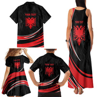 Personalized Shqipe Albania Nation Flag Family Matching Tank Maxi Dress and Hawaiian Shirt Kuq E Zi Tiranaproud Albanian - Wonder Print Shop