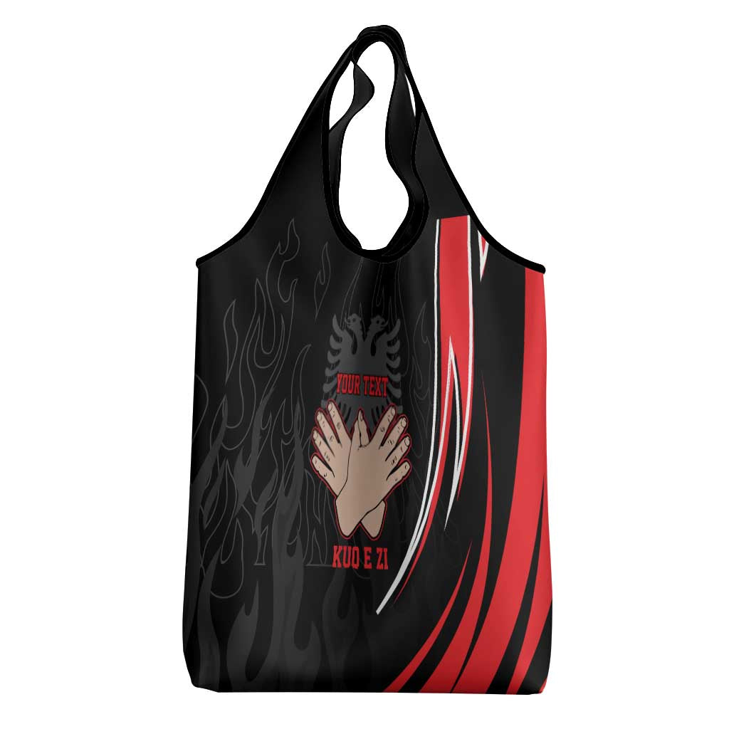 Personalized Shqipe Albania Nation Flag Grocery Bag Kuq E Zi Tiranaproud Albanian - Wonder Print Shop