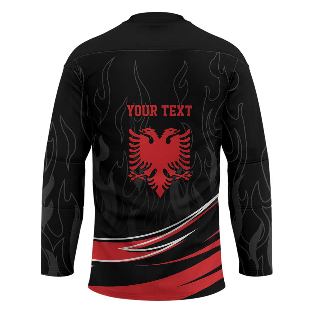 Personalized Shqipe Albania Nation Flag Hockey Jersey Kuq E Zi Tiranaproud Albanian - Wonder Print Shop