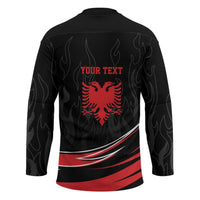 Personalized Shqipe Albania Nation Flag Hockey Jersey Kuq E Zi Tiranaproud Albanian - Wonder Print Shop