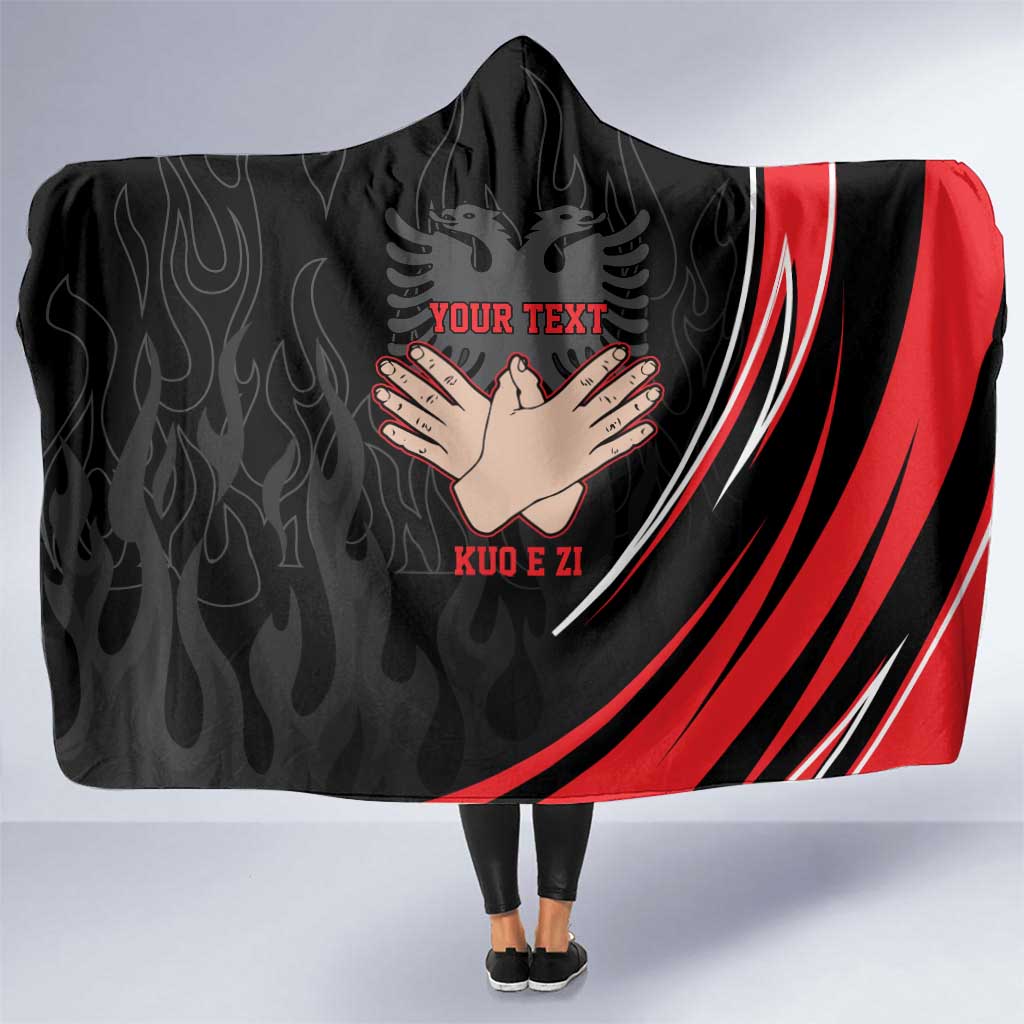 Personalized Shqipe Albania Nation Flag Hooded Blanket Kuq E Zi Tiranaproud Albanian - Wonder Print Shop