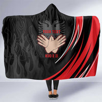 Personalized Shqipe Albania Nation Flag Hooded Blanket Kuq E Zi Tiranaproud Albanian - Wonder Print Shop