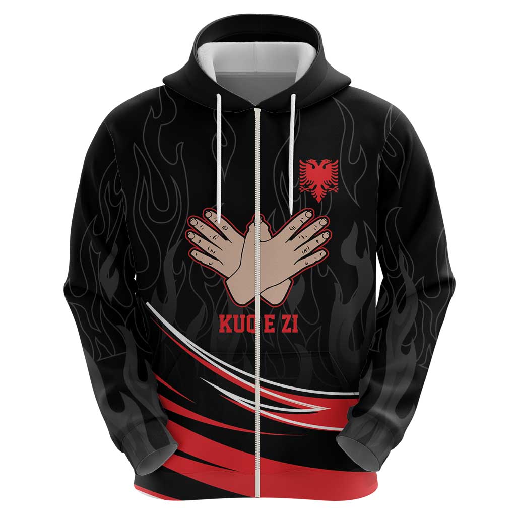 Personalized Shqipe Albania Nation Flag Hoodie Kuq E Zi Tiranaproud Albanian - Wonder Print Shop