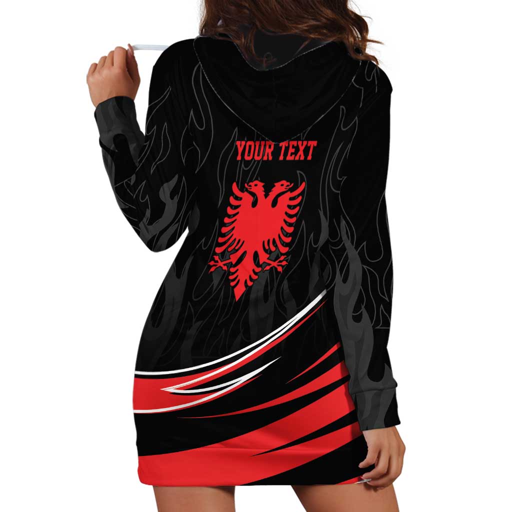 Personalized Shqipe Albania Nation Flag Hoodie Dress Kuq E Zi Tiranaproud Albanian - Wonder Print Shop