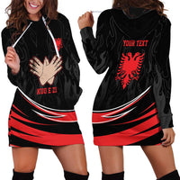 Personalized Shqipe Albania Nation Flag Hoodie Dress Kuq E Zi Tiranaproud Albanian - Wonder Print Shop