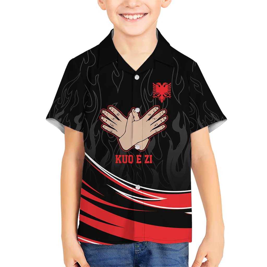 Personalized Shqipe Albania Nation Flag Kid Hawaiian Shirt Kuq E Zi Tiranaproud Albanian - Wonder Print Shop