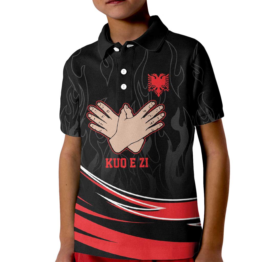 Personalized Shqipe Albania Nation Flag Kid Polo Shirt Kuq E Zi Tiranaproud Albanian - Wonder Print Shop