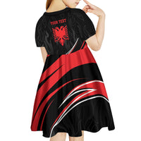 Personalized Shqipe Albania Nation Flag Kid Short Sleeve Dress Kuq E Zi Tiranaproud Albanian - Wonder Print Shop