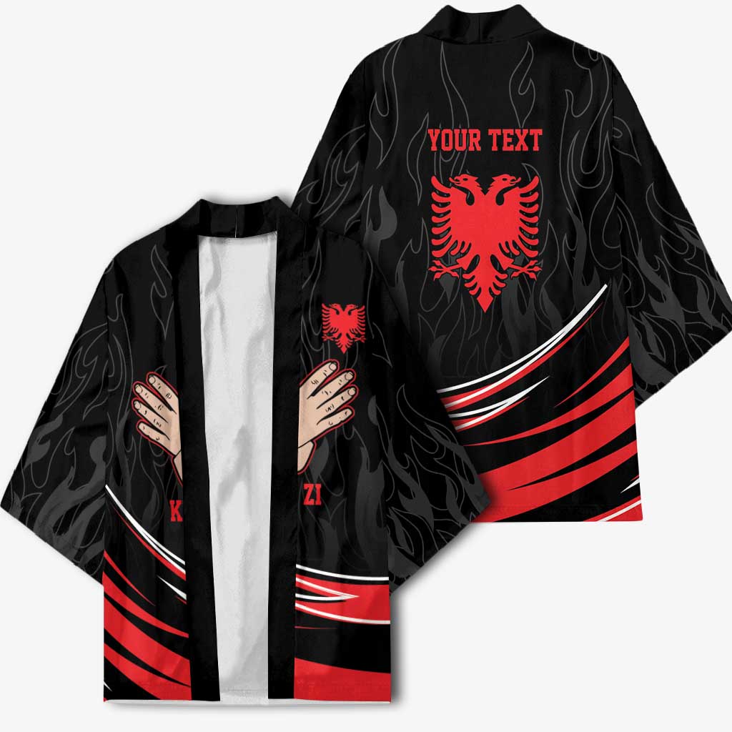 Personalized Shqipe Albania Nation Flag Kimono Kuq E Zi Tiranaproud Albanian - Wonder Print Shop