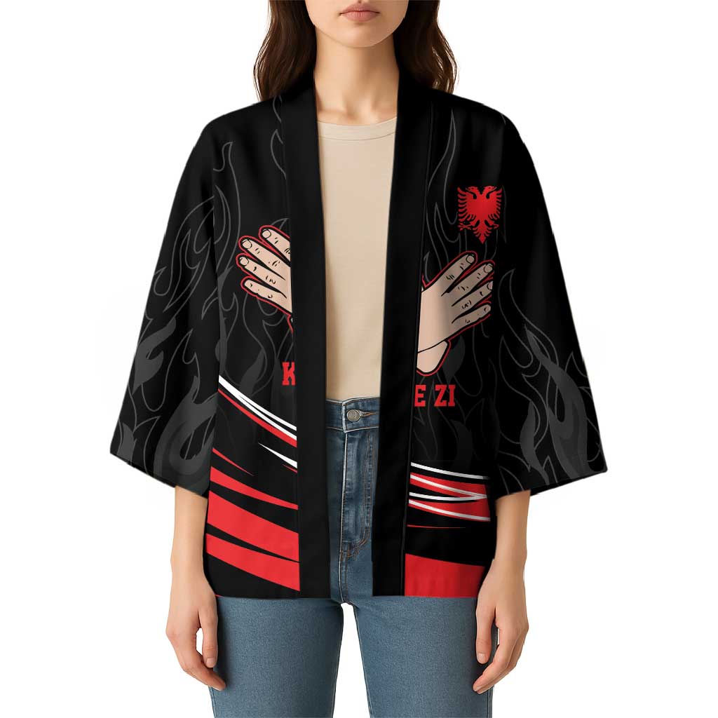 Personalized Shqipe Albania Nation Flag Kimono Kuq E Zi Tiranaproud Albanian - Wonder Print Shop