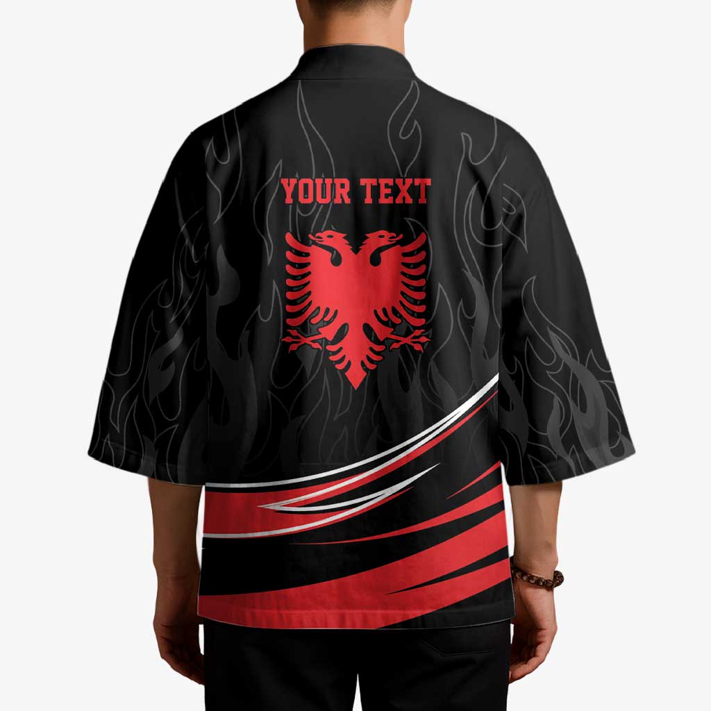 Personalized Shqipe Albania Nation Flag Kimono Kuq E Zi Tiranaproud Albanian - Wonder Print Shop
