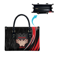 Personalized Shqipe Albania Nation Flag Leather Bag Kuq E Zi Tiranaproud Albanian - Wonder Print Shop