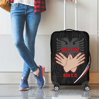 Personalized Shqipe Albania Nation Flag Luggage Cover Kuq E Zi Tiranaproud Albanian - Wonder Print Shop