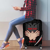Personalized Shqipe Albania Nation Flag Luggage Cover Kuq E Zi Tiranaproud Albanian - Wonder Print Shop
