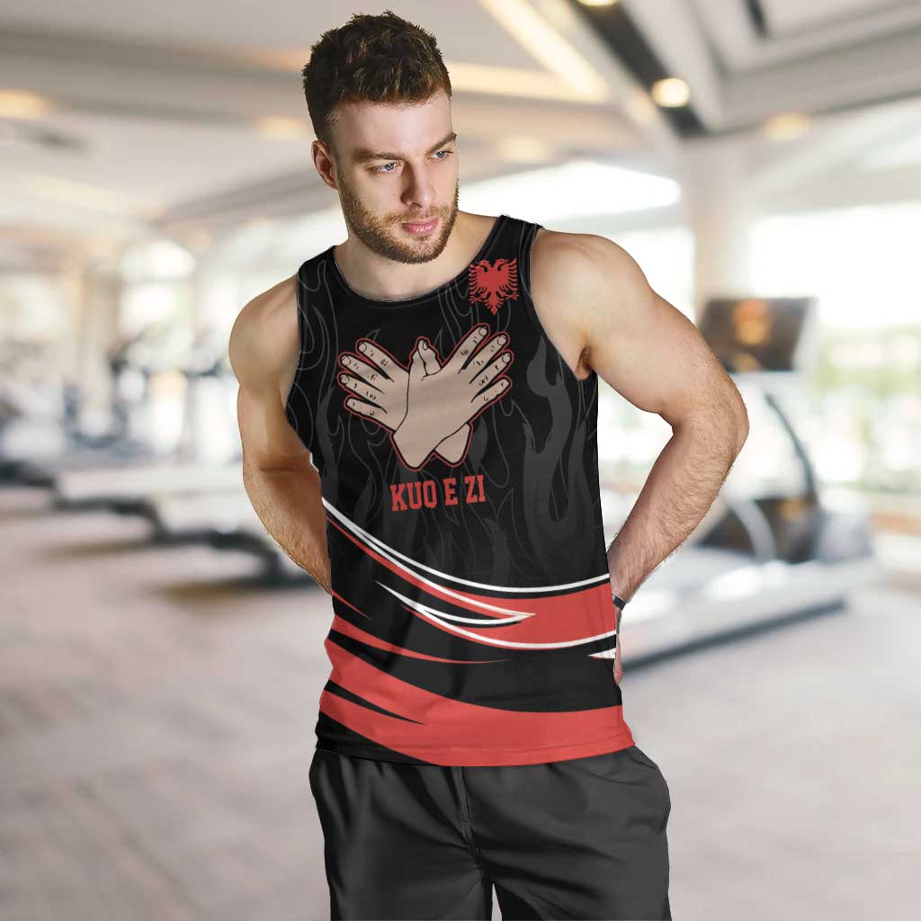 Personalized Shqipe Albania Nation Flag Men Tank Top Kuq E Zi Tiranaproud Albanian - Wonder Print Shop