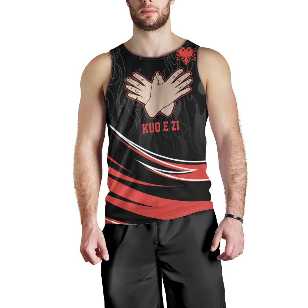 Personalized Shqipe Albania Nation Flag Men Tank Top Kuq E Zi Tiranaproud Albanian - Wonder Print Shop