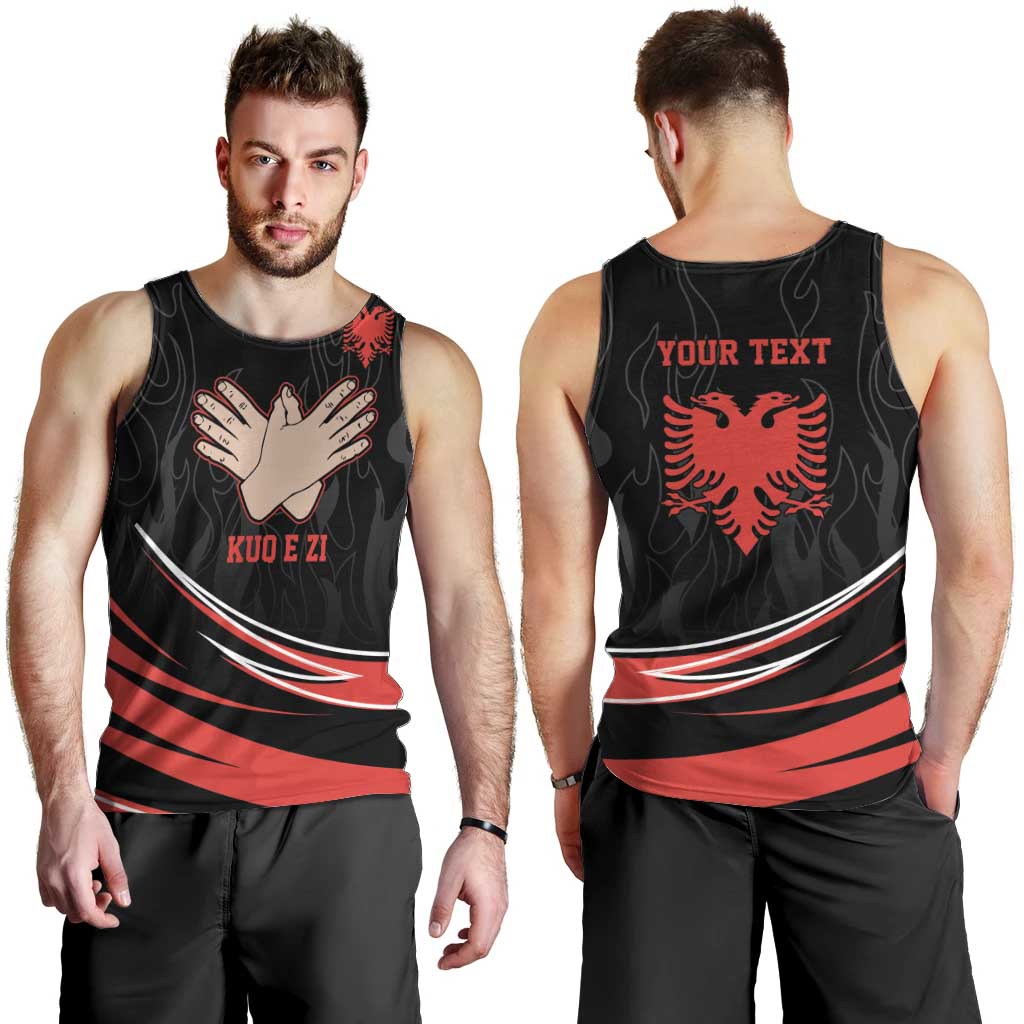 Personalized Shqipe Albania Nation Flag Men Tank Top Kuq E Zi Tiranaproud Albanian - Wonder Print Shop