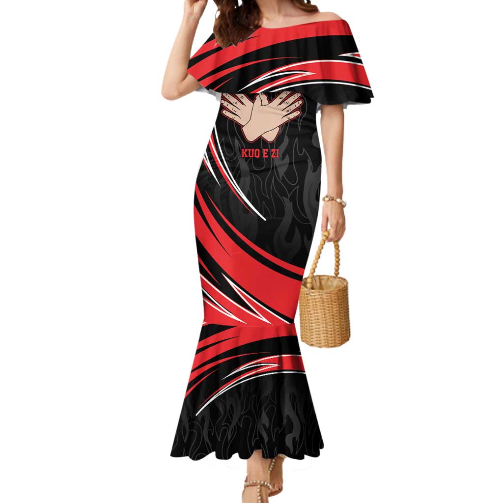 Personalized Shqipe Albania Nation Flag Mermaid Dress Kuq E Zi Tiranaproud Albanian - Wonder Print Shop